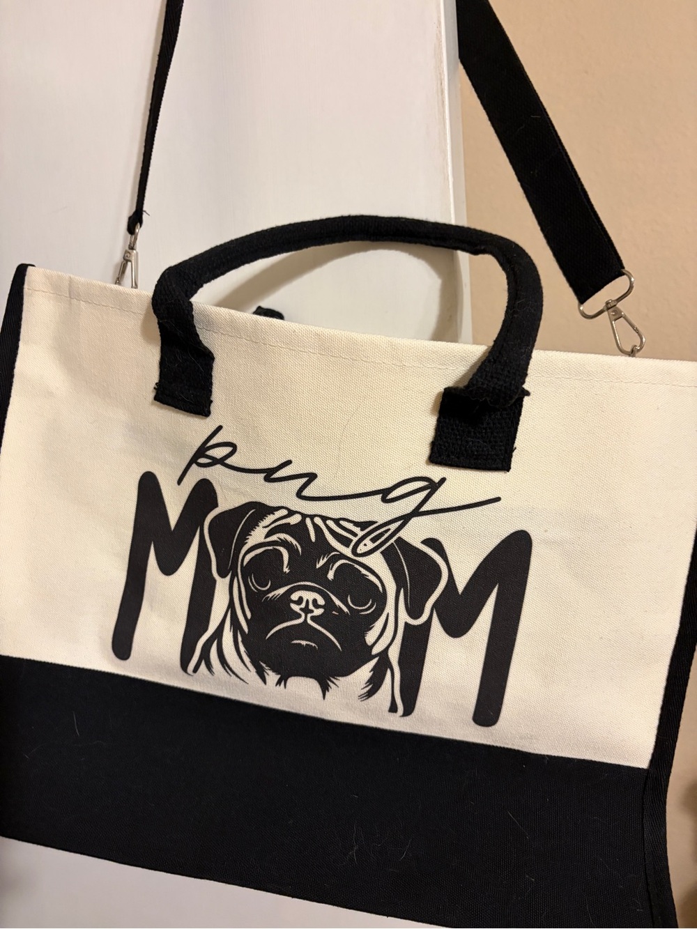 Canvas Pug Mom bag